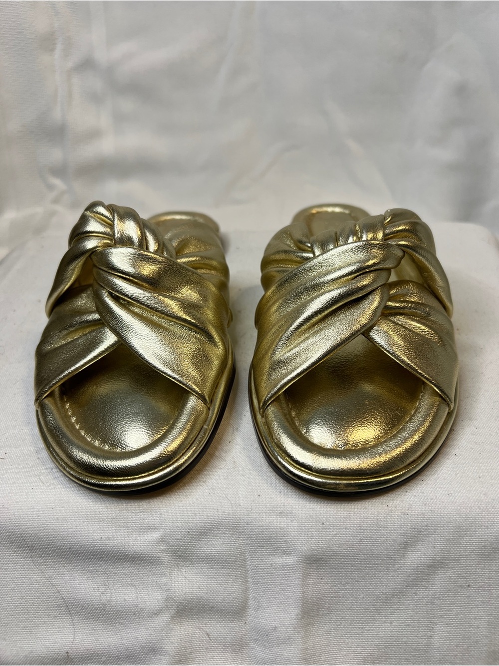 NWOT J. Crew Menorca Leather Twisted Knot Sandal. Bright gold. Women’s size 7 - Picture 3 of 7